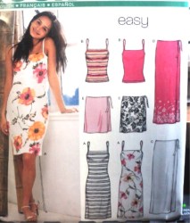 6178 EZ KNIT STRAPPY DRESS,TOP,WRAP SKIRT LENGTHS PATTERN 8-18